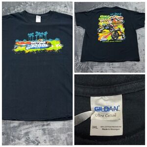 Gildan Daytona 200 Bike Week 2014 Mens 3XL Black Graphic Motorcycle Fade Boxy